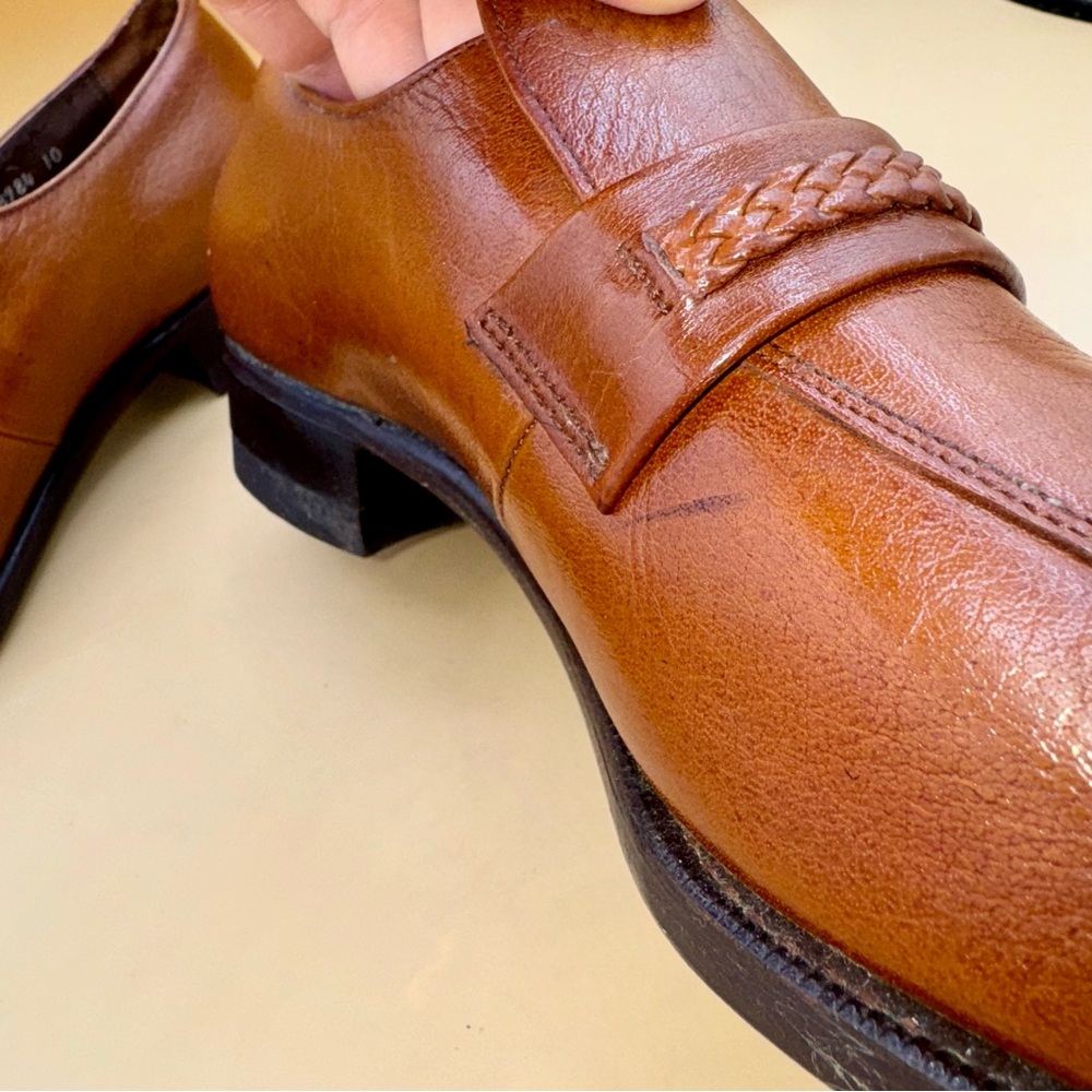 Florsheim Caramel Brown Leather Bicycle Toe Slip-on luxury loafers Men’s 10, VTG - Picture 7 of 13